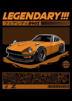 Datsun Nissan 240Z Orange Legendary Car 