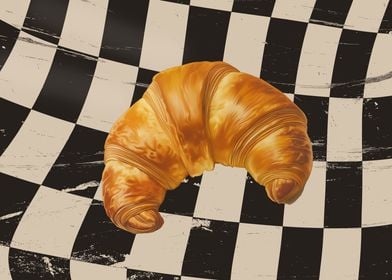 Croissant on Checkerboard Mid Century