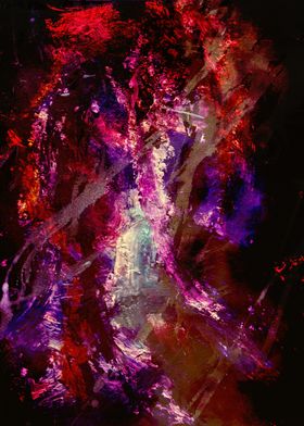 Abstract Painting in Red and Purple