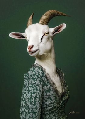 Portrait of a Goat in Dress