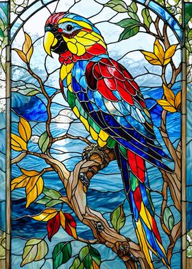 Stained Glass Parrot