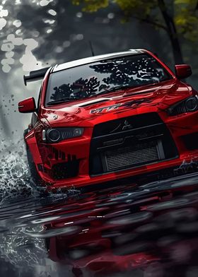 Red Mitsubishi Lancer Evolution