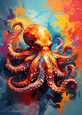 Colorful Octopus Painting Vivid Instincts