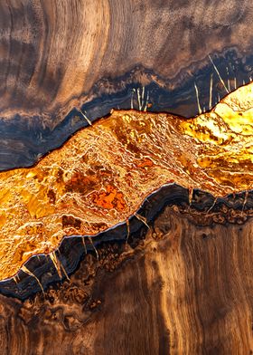 Golden River Wood Art