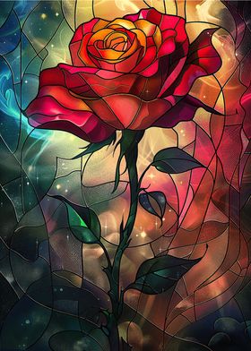 Stained Glass Rose