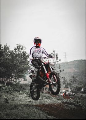 Motocross Rider in Action