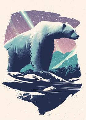 Polar Bear Aurora Borealis