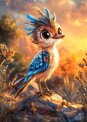 Cute Bird at Sunset