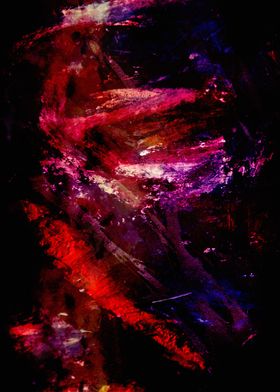 Abstract Red and Purple Painting