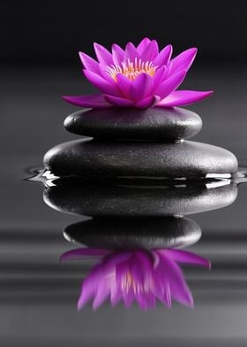 Water Lily on Stones