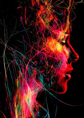 Abstract Neon Portrait