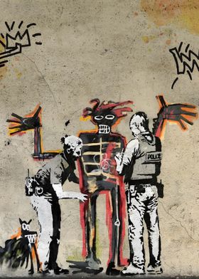 Banksy Graffiti Basquiat Skeleton