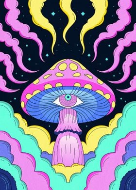 Surreal Psychedelic Mushroom