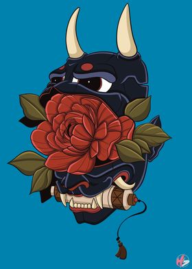 Oni Mask with Rose