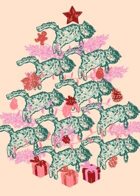 Retro Cat Christmas Tree