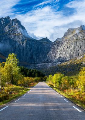 Mountain Roads of Autumn Lofoten Landscape