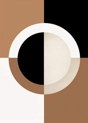 Abstract Geometric Bauhaus Circle