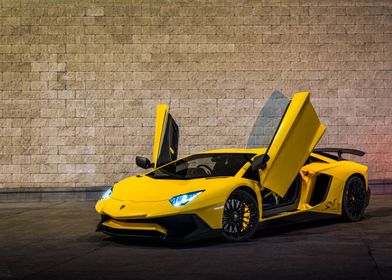 Yellow Lamborghini Aventador