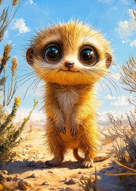 Cute Meerkat with Big Eyes