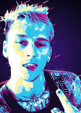 Machine Gun Kelly 80s Retro Art