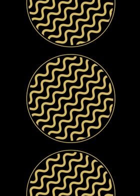 Gold Wave Pattern Circles