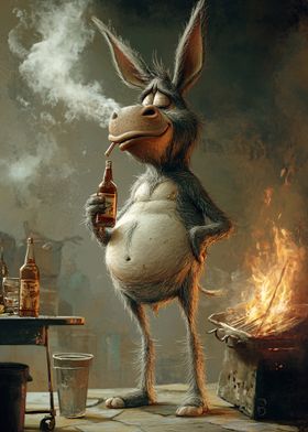 Donkey with a Beer