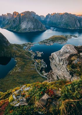 View from Reinebringen over Reine and its Fjords