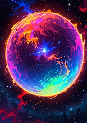 Rainbow Planet in Space