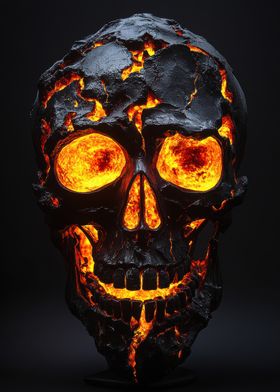 Lava Skull Sculpture