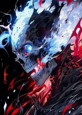 Fiery Skull Illustration