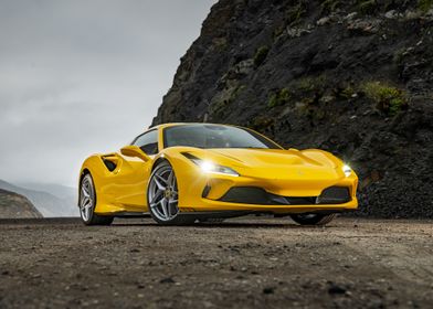 Yellow Ferrari F8 Tributo