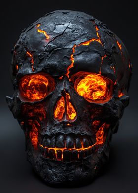 Lava Skull Decor