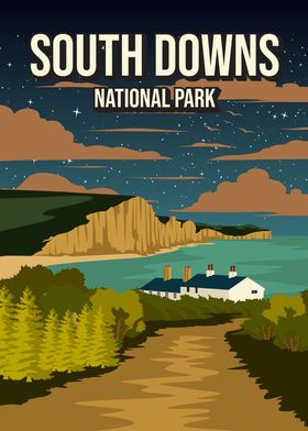 South Downs England National Park Nature Poster