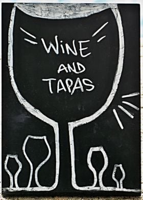 Wine and Tapas Sign