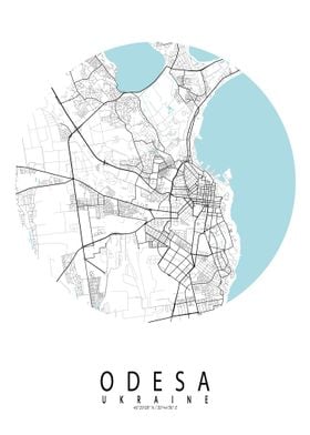 Odesa City Map Ukraine Circle