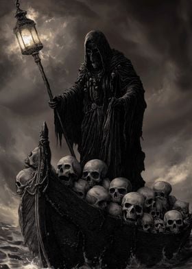 Grim Reaper Skull Boat