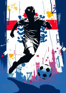 England Soccer Player Silhouette