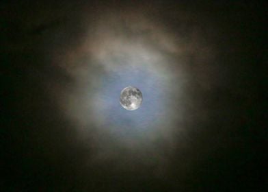 Full Moon in Clouds