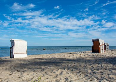 Beach Chairs Under Blue Sky