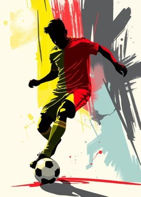 Belgium Soccer Player Silhouette