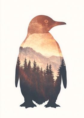 Penguin Forest Sunset