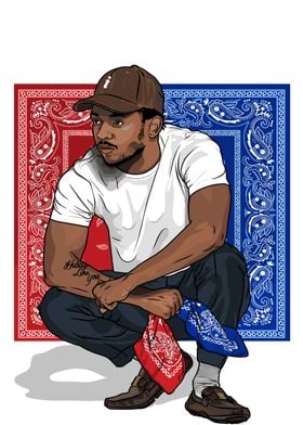 Kendrick Lamar Bandana Illustration