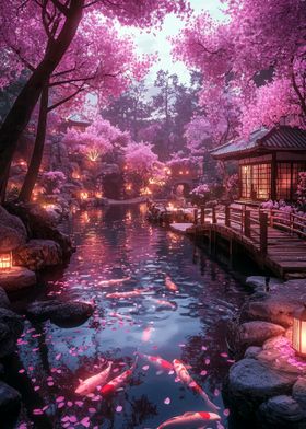 Japanese Garden at Dusk