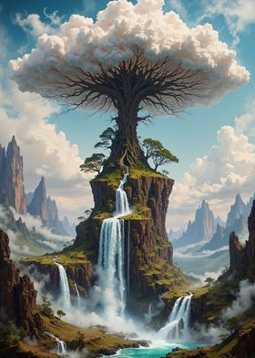 Cloud Tree Waterfall