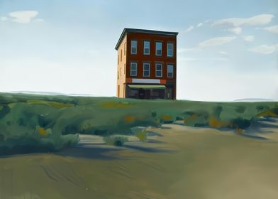 Brick Building on a Hill