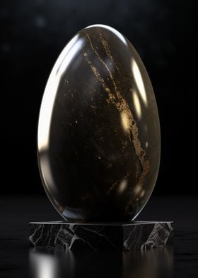 Black and Gold obsidian Egg