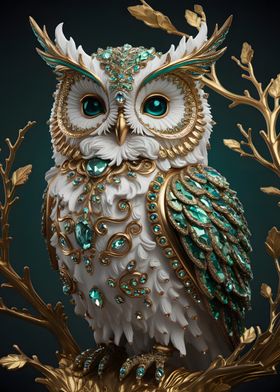 Jeweled Owl Figurine