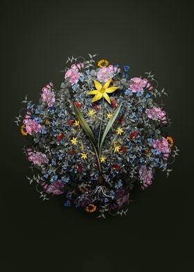 Floral Tulipa Celsiana Wreath Mandala