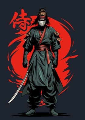 Samurai Warrior Illustration