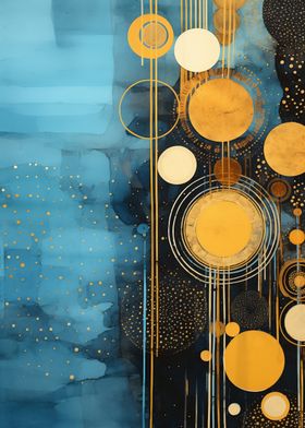 Abstract art Gold Circles